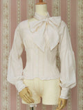 Frill Ribbon Pintuck Blouse